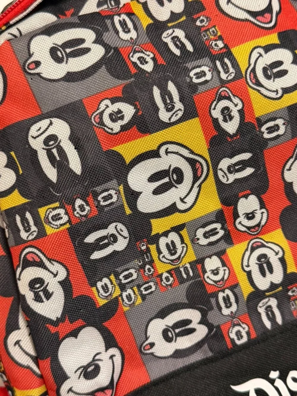 Well loved. Disneyland Mickey Head Printed Backpack.